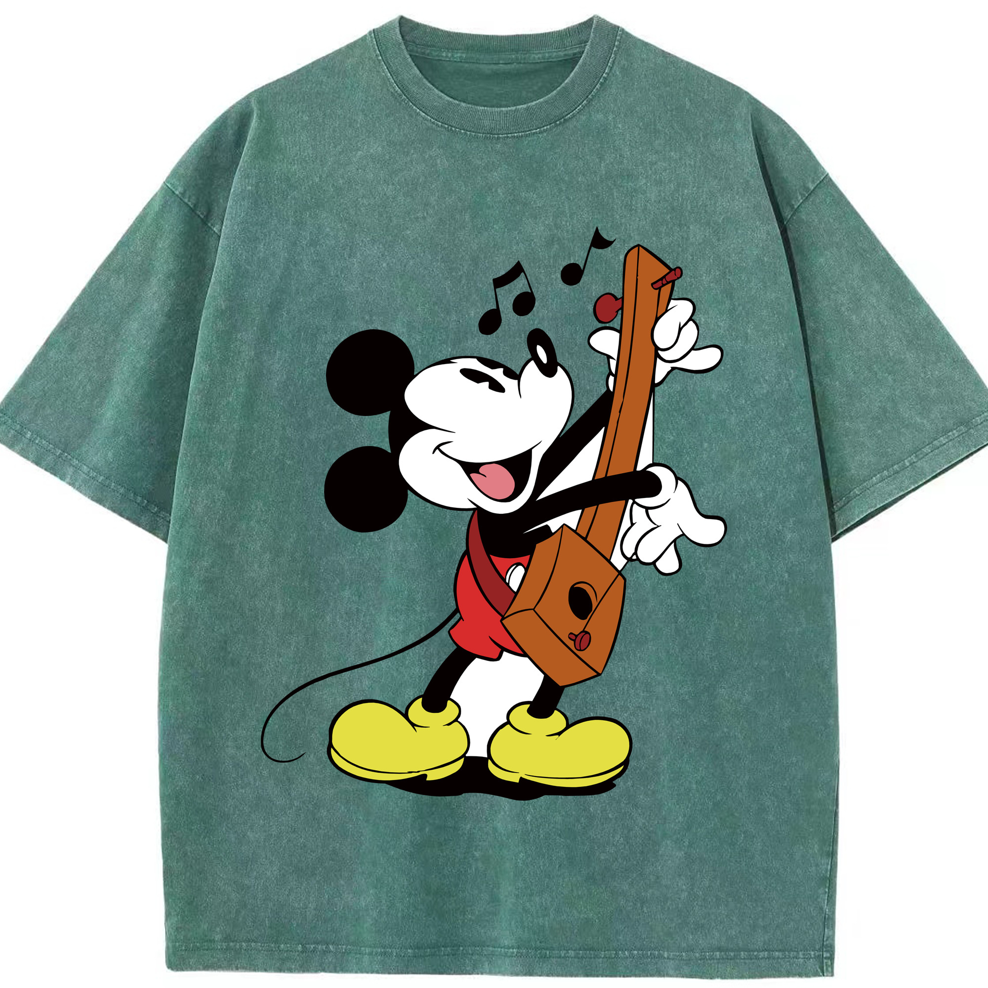 （画像用） ミッキーマウス Mickey Mouse 綿100% ヴィンテージ風 半袖Tシャツ（フロントプリント）